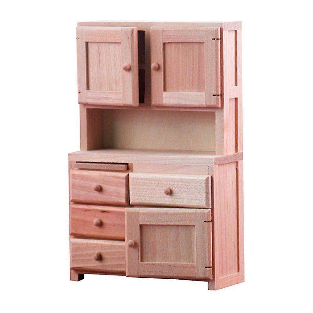 Dollhouse Bookshelf Cabinet Accessory For Hobbyists With Rectangular Design In Beige 1Pack