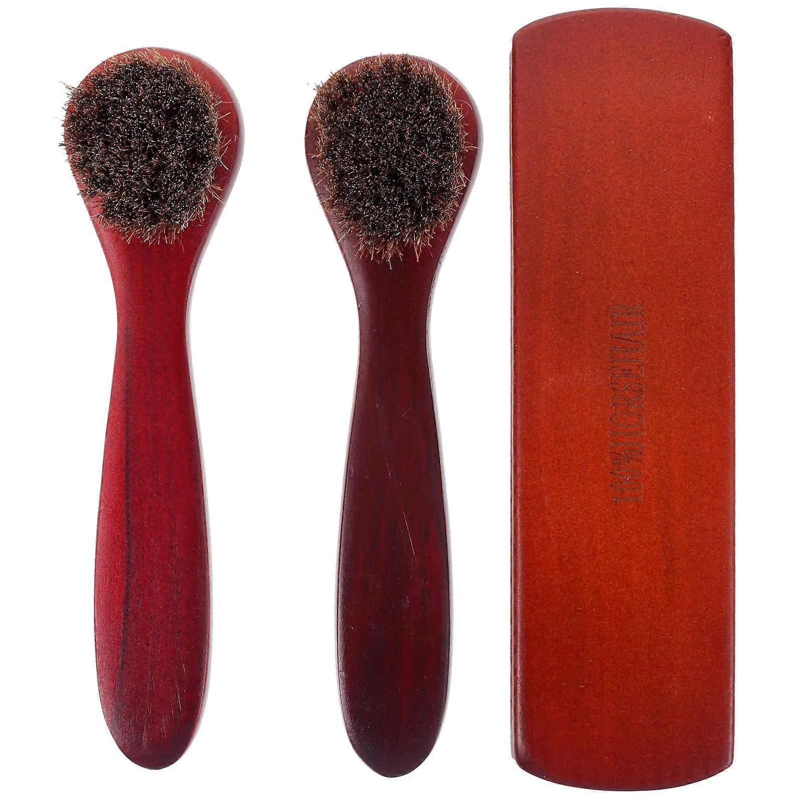 Brosse multi-usages en crin de cheval pour nettoyer le daim et les meubles, entretien des chaussures, 12 pièces