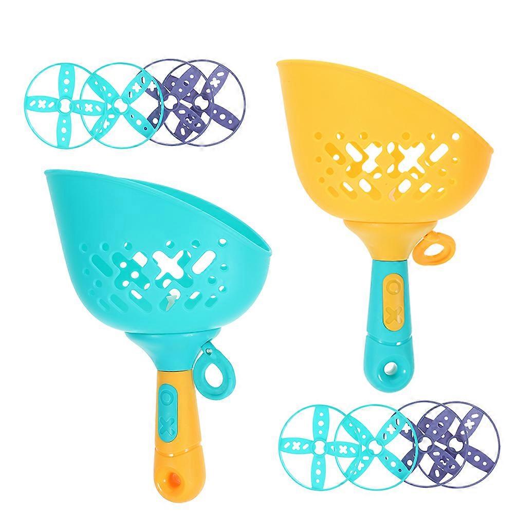 Flying Saucer Disc Toy For Kids Interactive Outdoor Fun 24.00X15.50X12.00CM Assorted Color Launch And Catch 2 Set