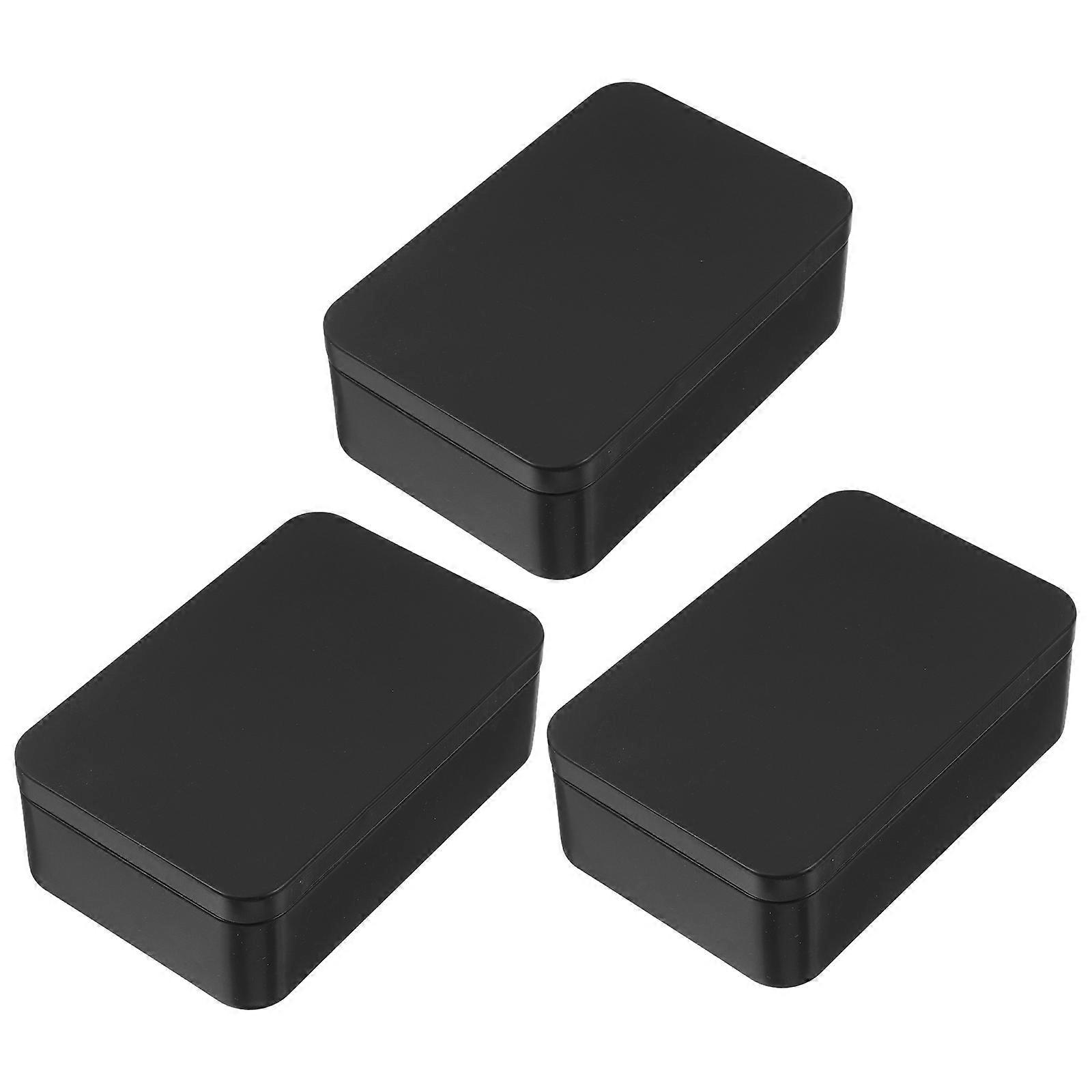 Card Storage Box Tinplate Poker Case for Storage Use 6Pcs Black Organizer