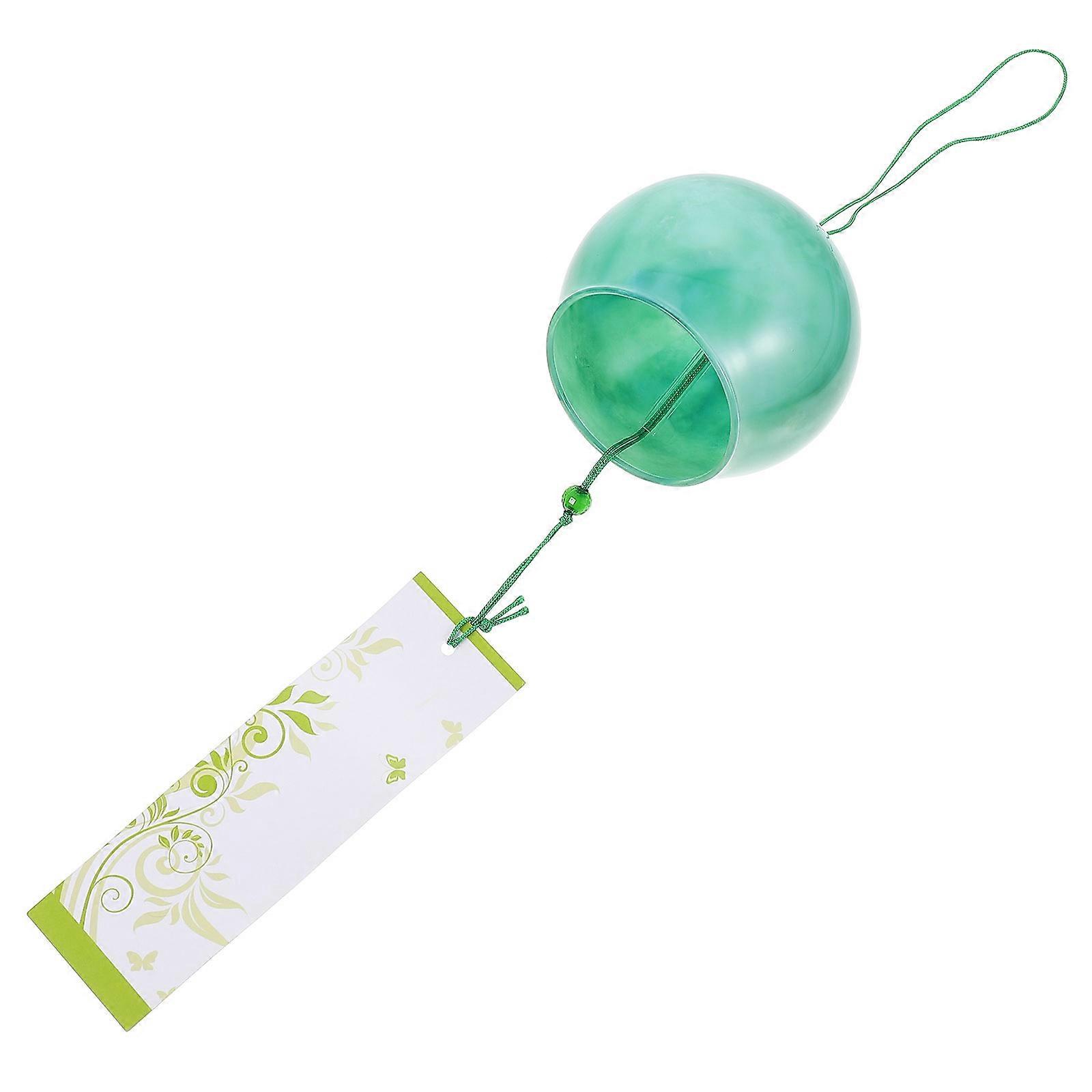 Glass Wind Chime for Decoration Japanese Style Green Creative Marbling Pattern