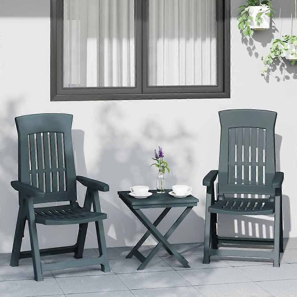 Gartenstühle 2 Stk. Verstellbar Grün PP