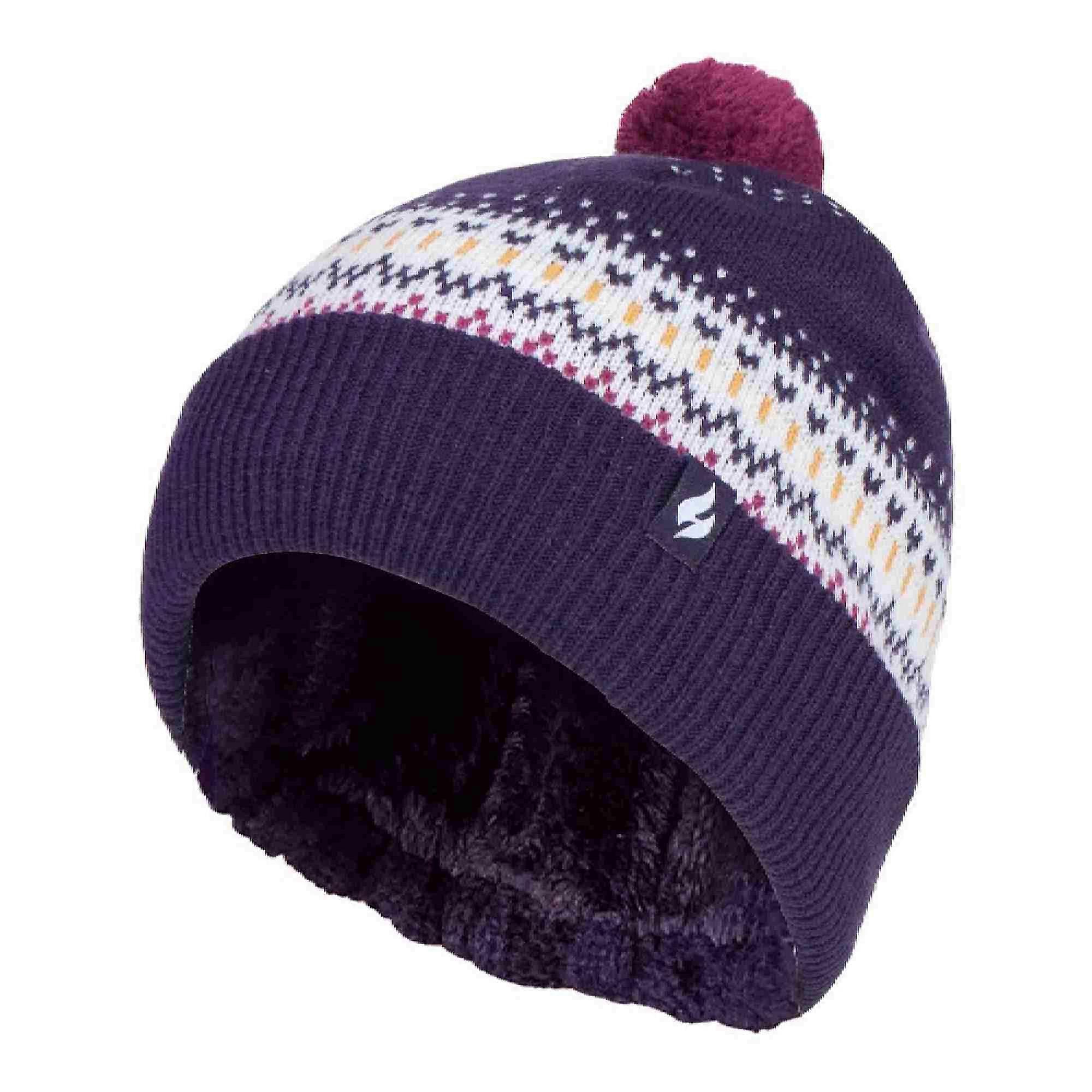Heat Holders - Ladies Warm Thermal Winter Hat with Small Bobble