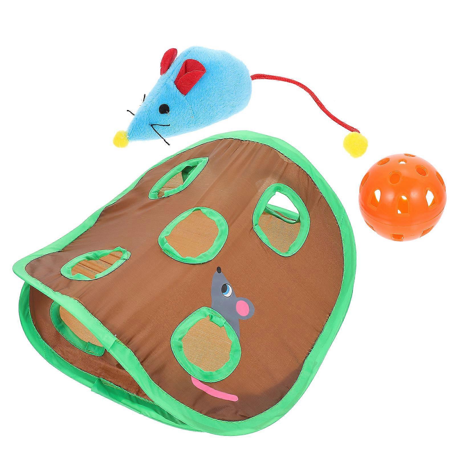 Cat Toy Mouse Holes Cat Tunnel Toy Interactive 2Sets for Pet Use