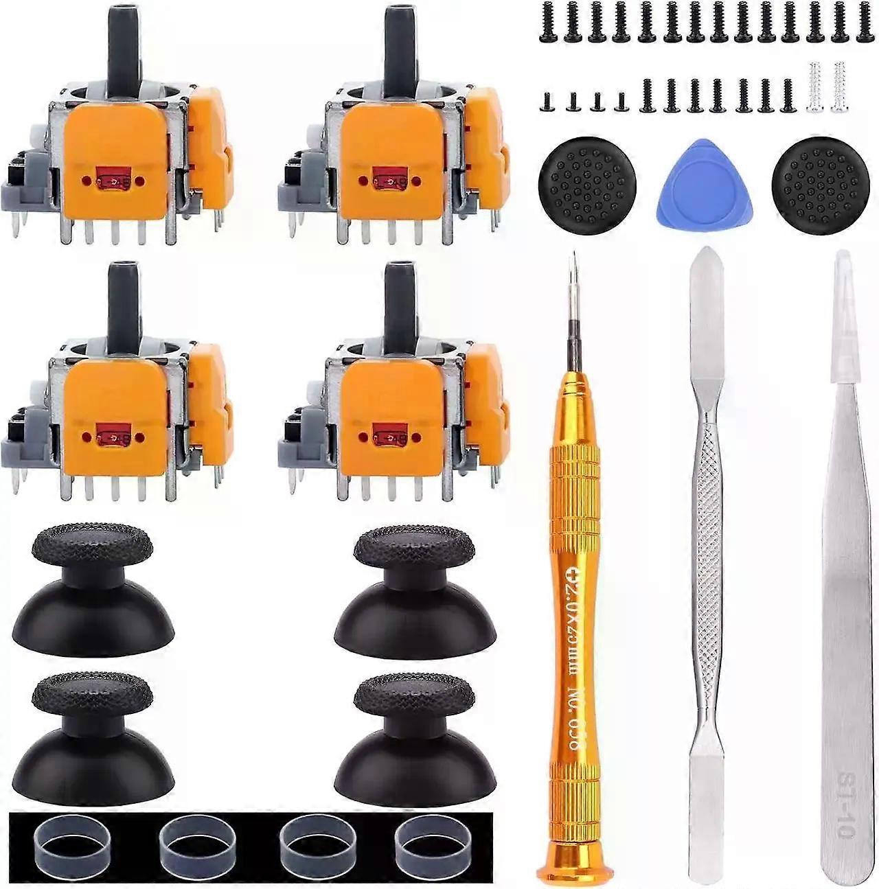4 Pack Hall-Effect Joysticks Replacement for DualSense PS5 Controller, 3D Analog Sensor Wheel Thumb Sticks Joystick Rocker Module Replacement for Play