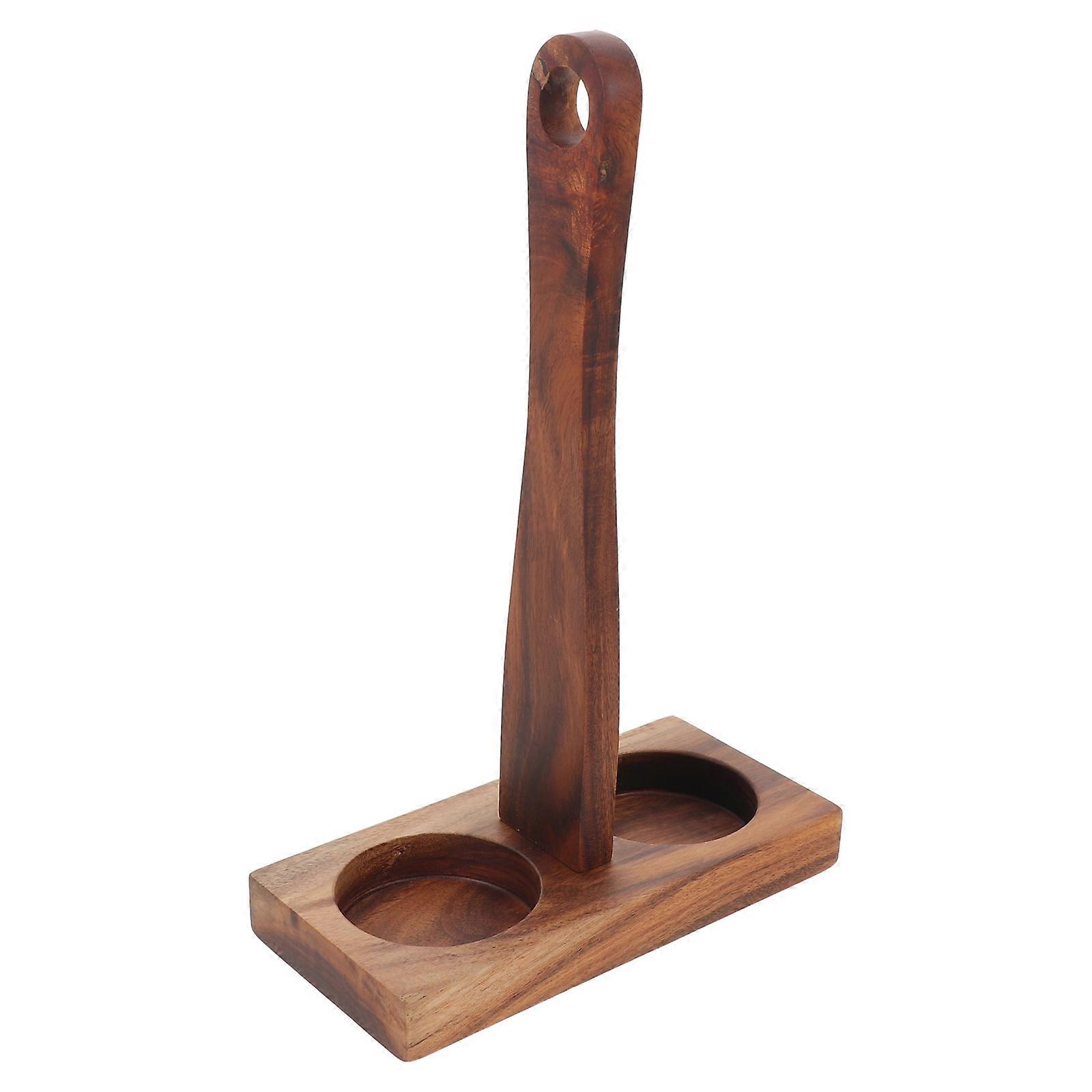 Wooden Salt Pepper Holder for Kitchen Use with Handle Coffee