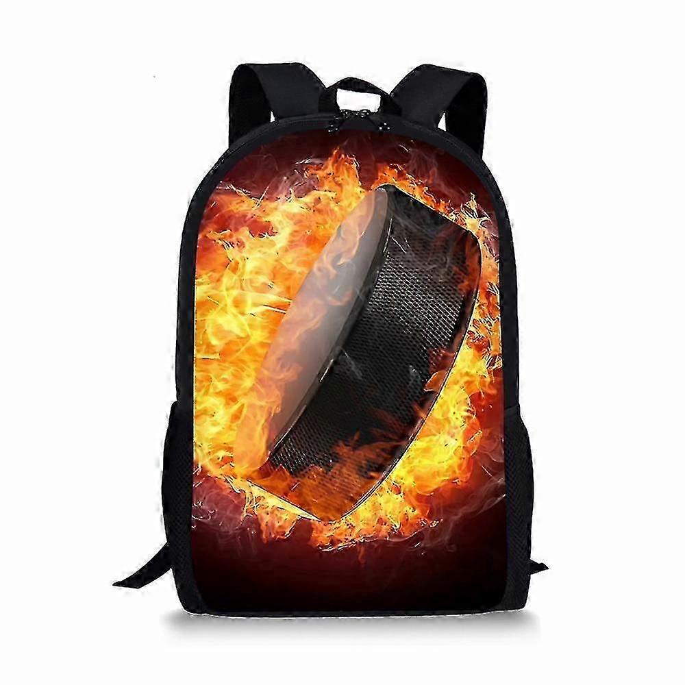 Söpö jääkiekko 3D-tulostettu koululaukku pojille Tytöt Reppu Lapset Reppu Opiskelijakirjalaukut Monitoiminen reppu