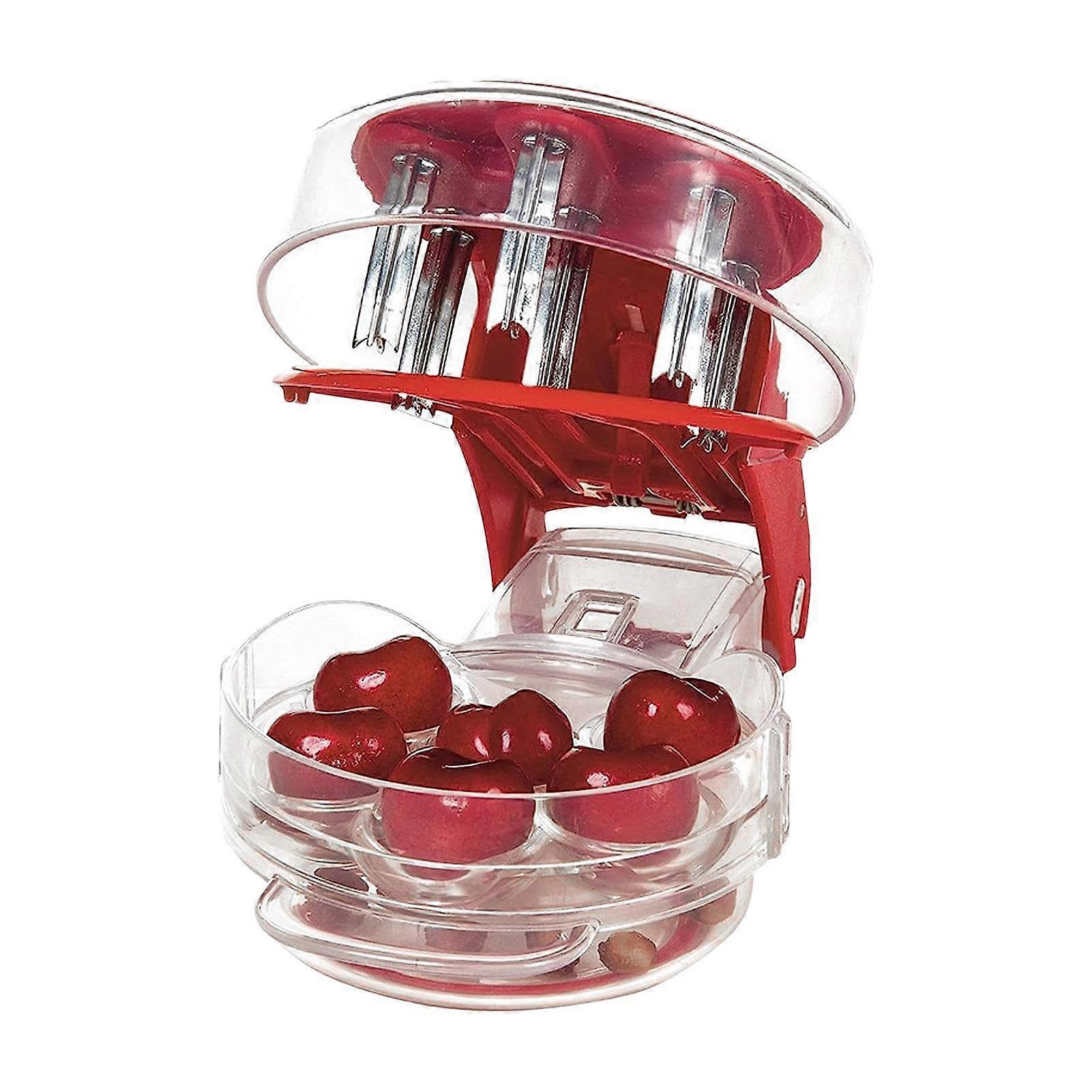 Cherry Stoner Remover  Cherry Seed Remover and Pitter Tool, 6Cherry Capacity, Easy Squeeze Grip, Multi Cherry Pitter