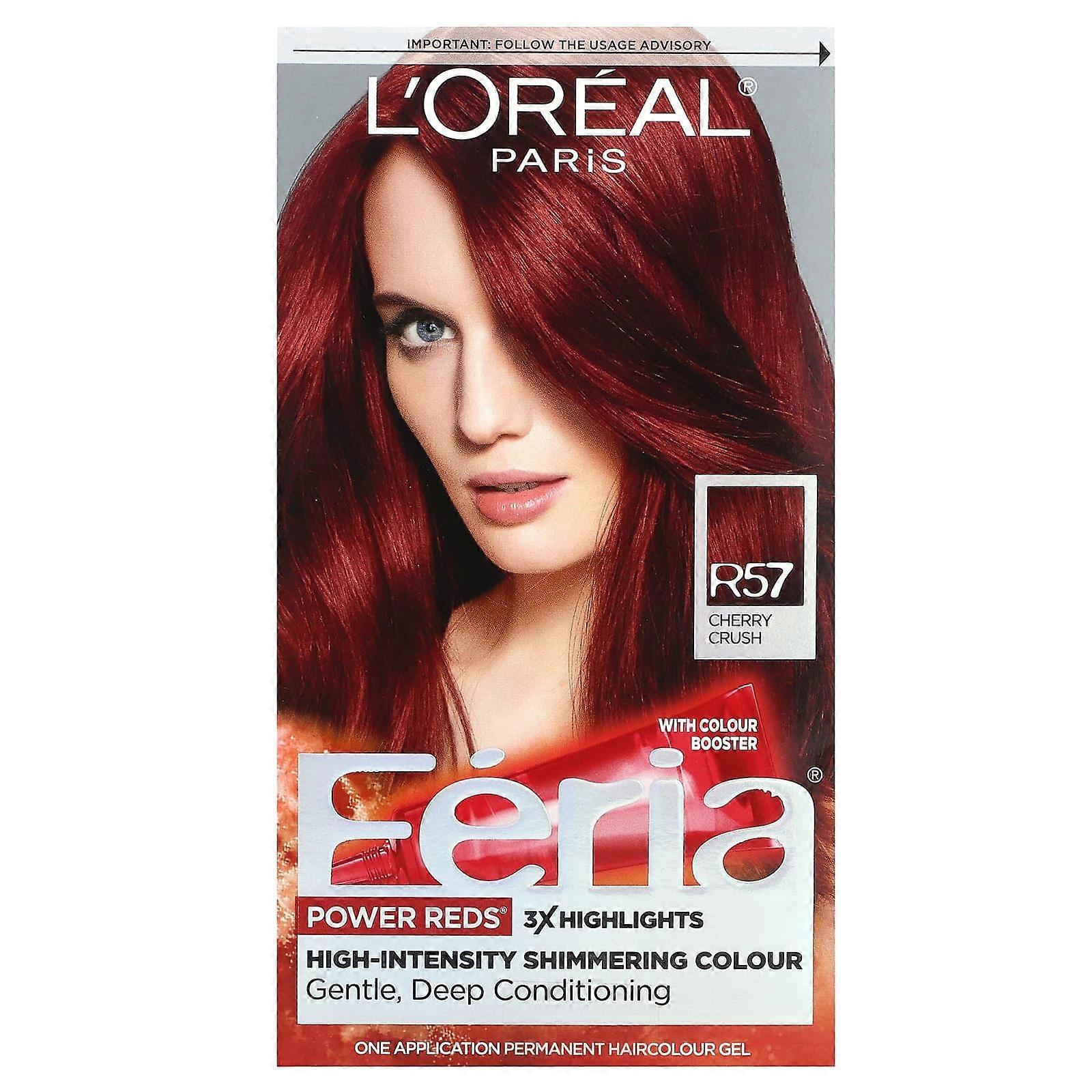 Feria, Power Red, High-Intensity Shimmering Colour, R57 Cherry Crush, 1  Application