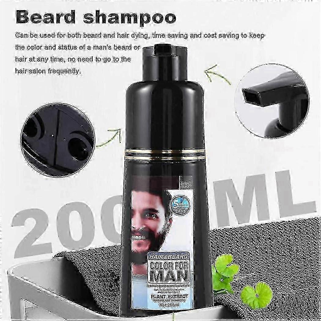Permanentes Bartfärbeshampoo für Männer Bart Färben Entfernung Weiß Graue Barthaare Männer Bart Shampoo