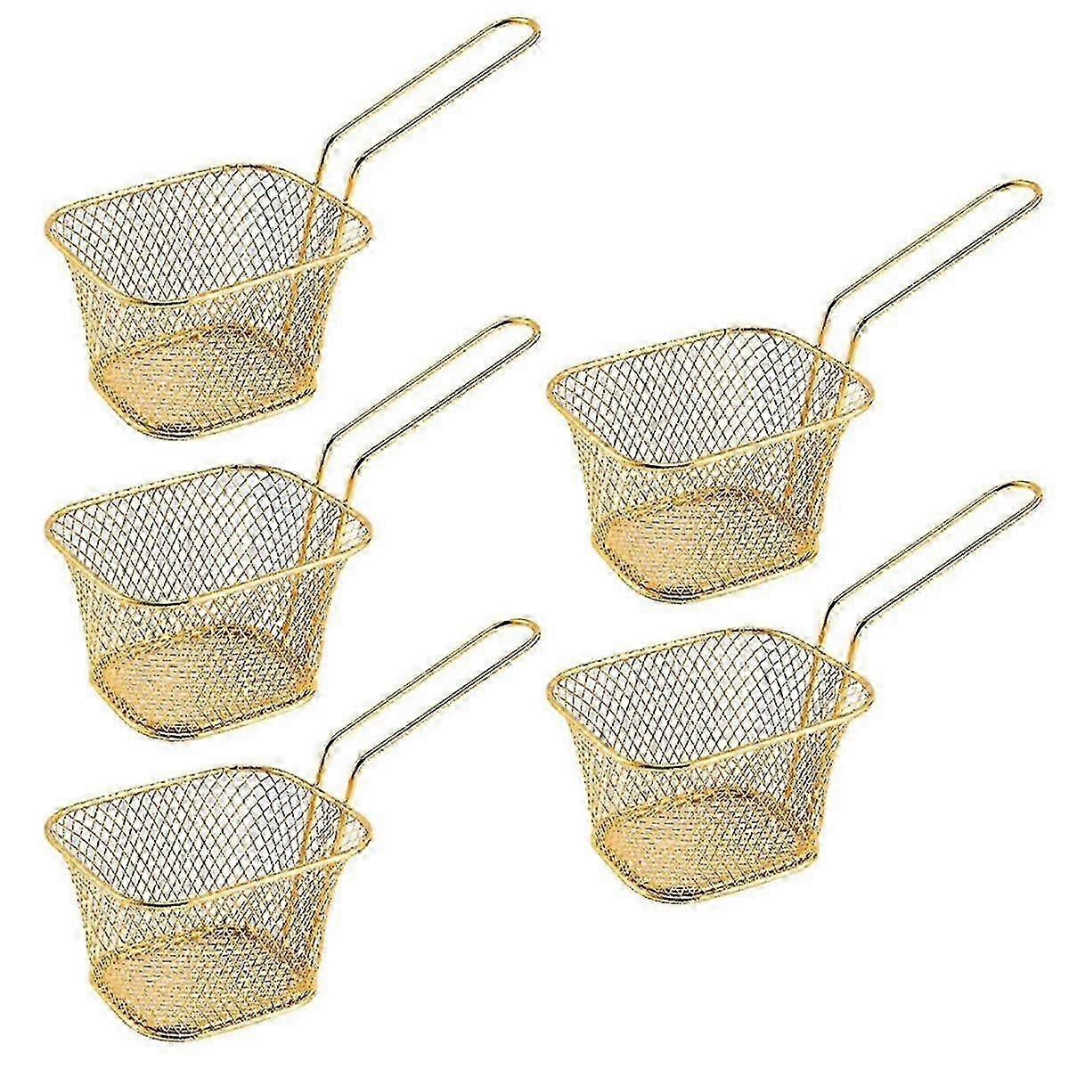 Mini Frying Basket for French Fries with Square Oil Filter and Snack Tableware - Multipurpose Fry Basket