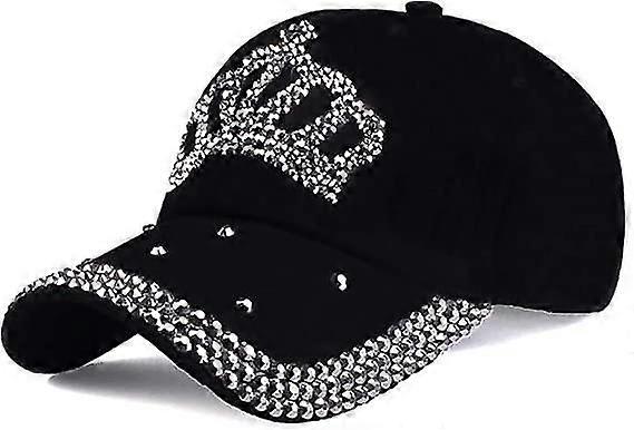 Women's Baseball Cap, Rhinestone Sun Hat Adjustable Denim Jeans Hat