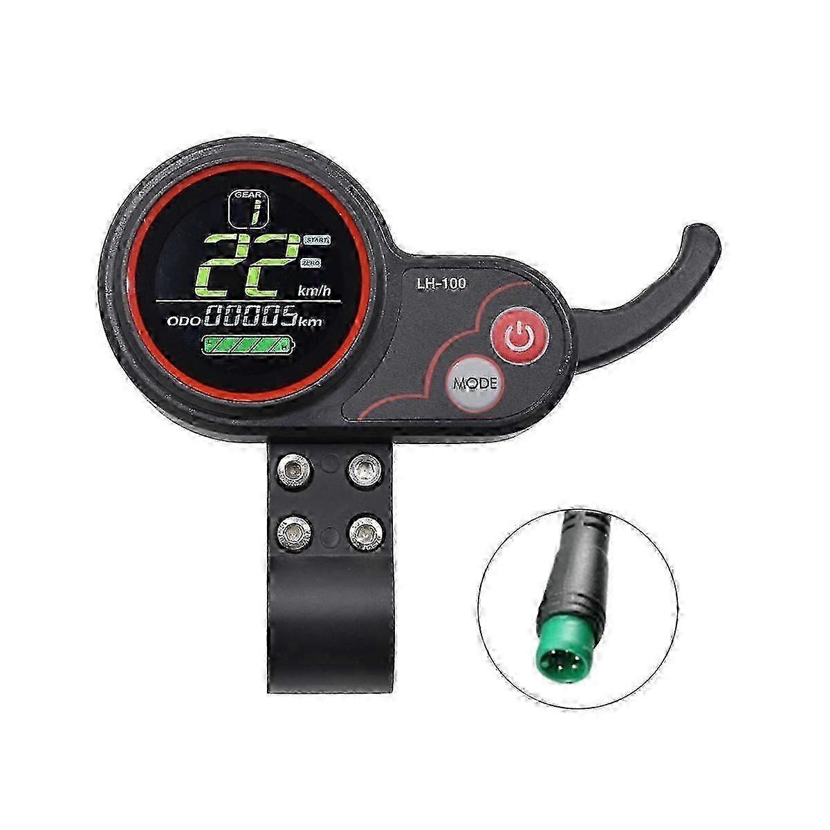 LH100 LCD Display Dashboard Throttle Meter 24V-60V for Electric Scooter Ebike LCD Display Speedometer(5PIN)