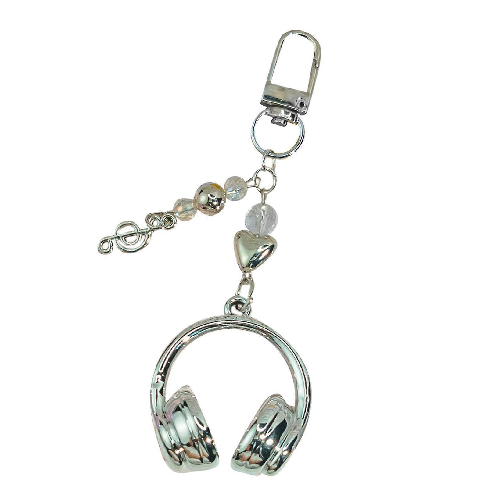 Artistic Miniature Earphone Keychain Modern Rosin Mixture Decoration For Access Backpacks Multicolor