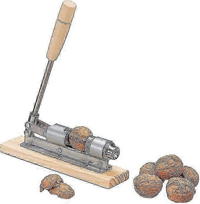 Antique Wooden Nutcracker, Metal, Silver/plain