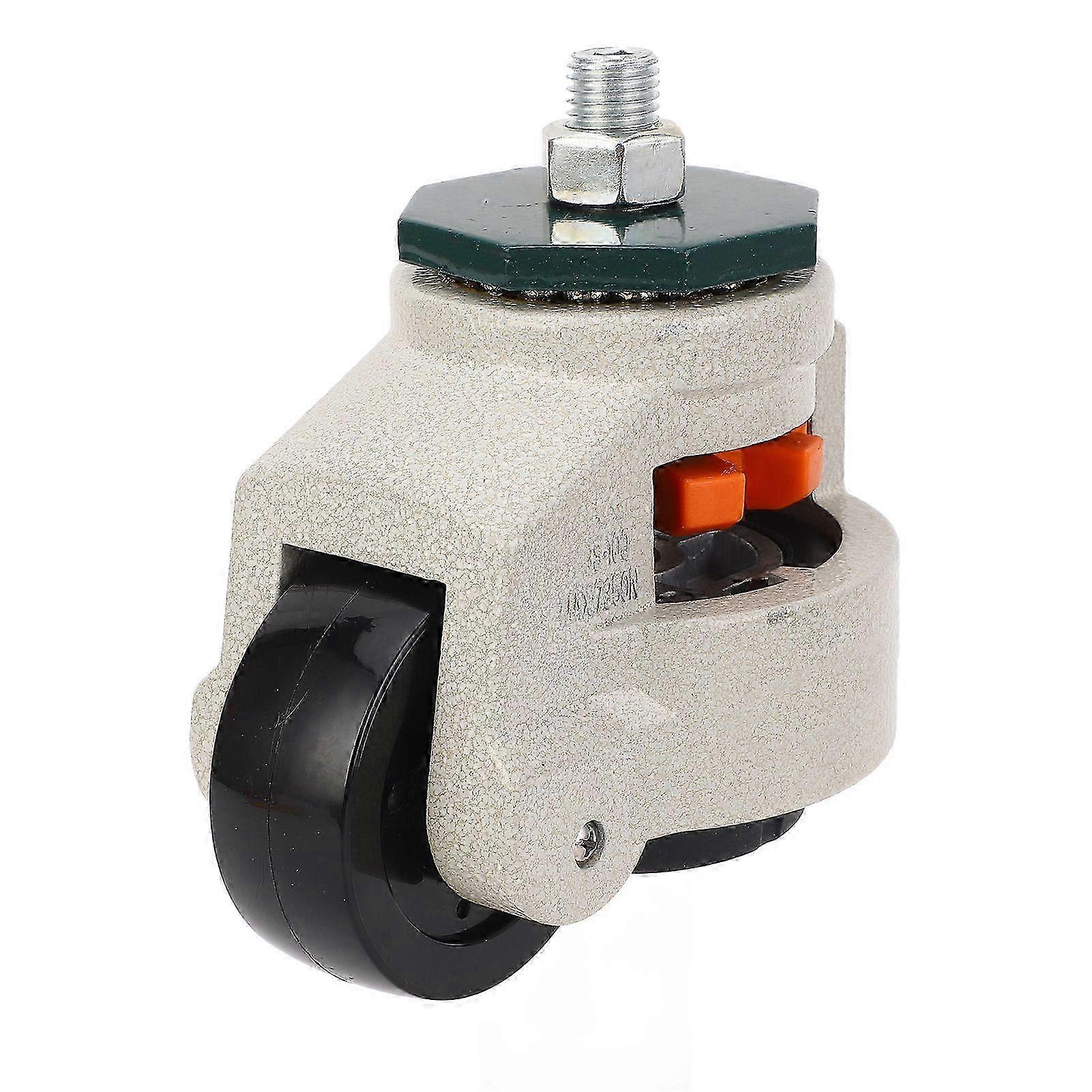 Leveling Stem Caster 75mm Outer Diameter Height Adjustable M16 Threaded Stem Caster Wheel for Workbench Cabinet
