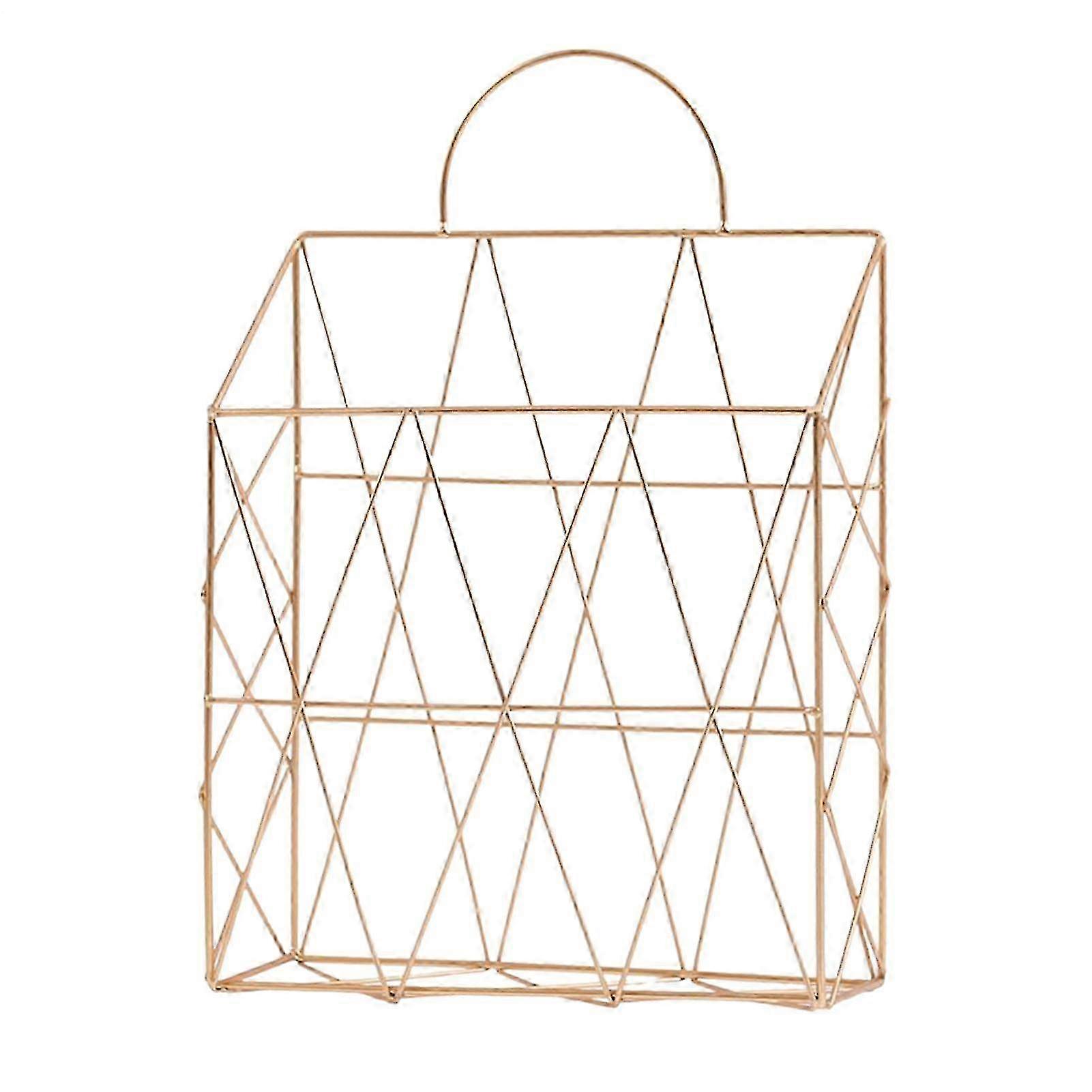 Wallmounted File Organizer Folder Storage, Vertical Wire Shelf Holder Spacesaving Document Storage for Home Bedroom Bathroom Decor Gol