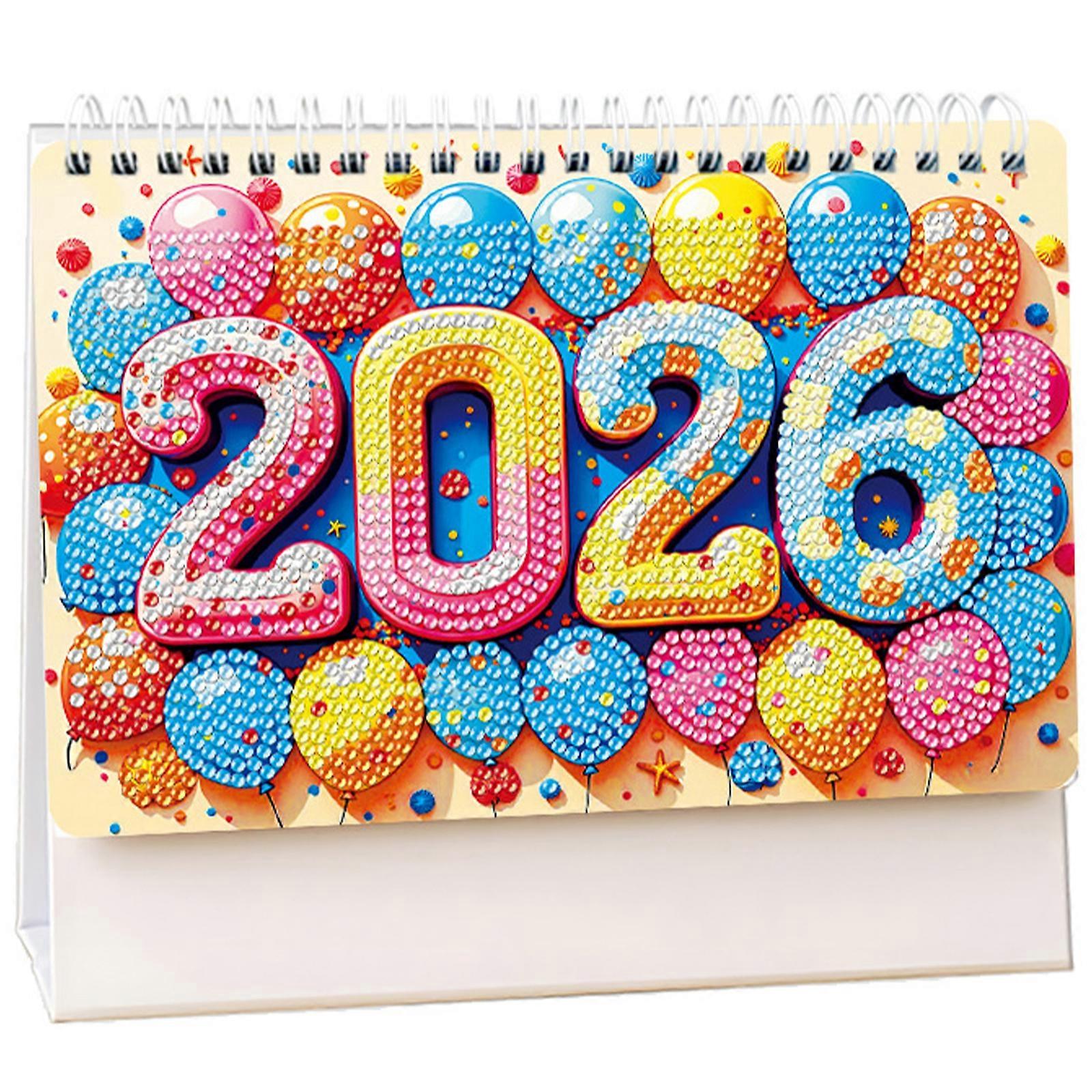 Glittering Desk Organizer 2026 Resin Desk Calendar Stylish Organizational Tool For Modern Productivity Enthusiasts Use Multicolor