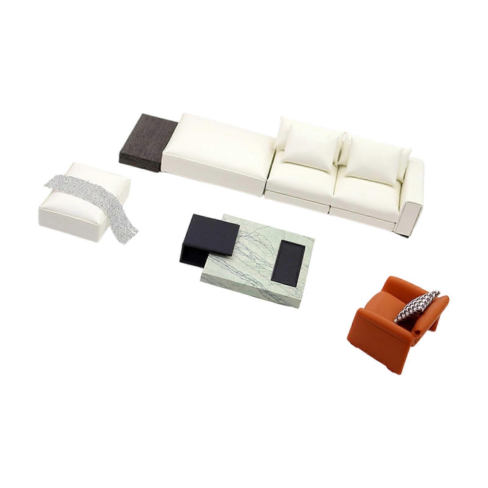 Compact 1/20 Scale Dollhouses Sofa For Model Displays Creative Projects And Photography  White