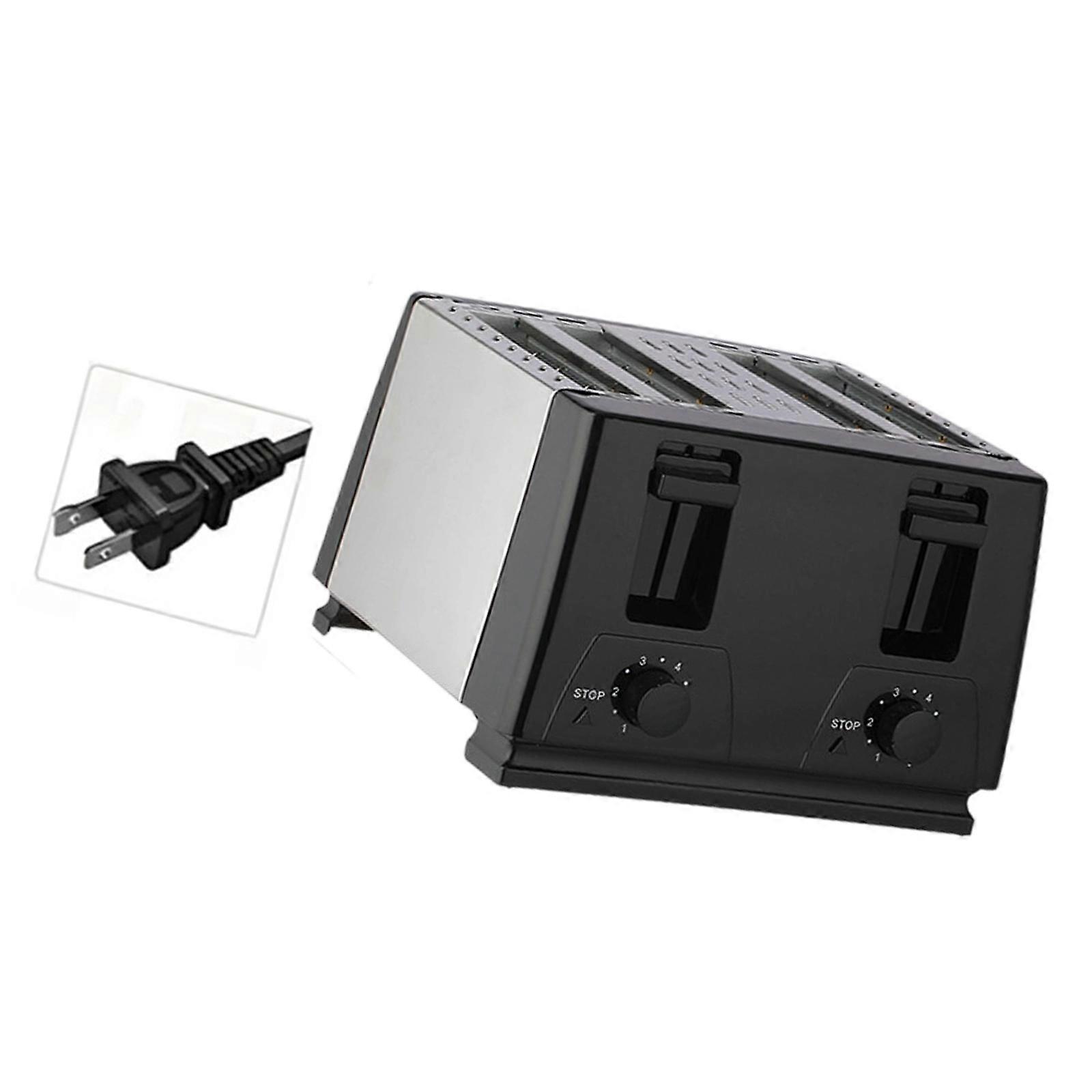 4 Slices Counter Toaster Breakfast Machine Convenient Household Double Independent Control Panel Adjustable for Sandwich Multicolor