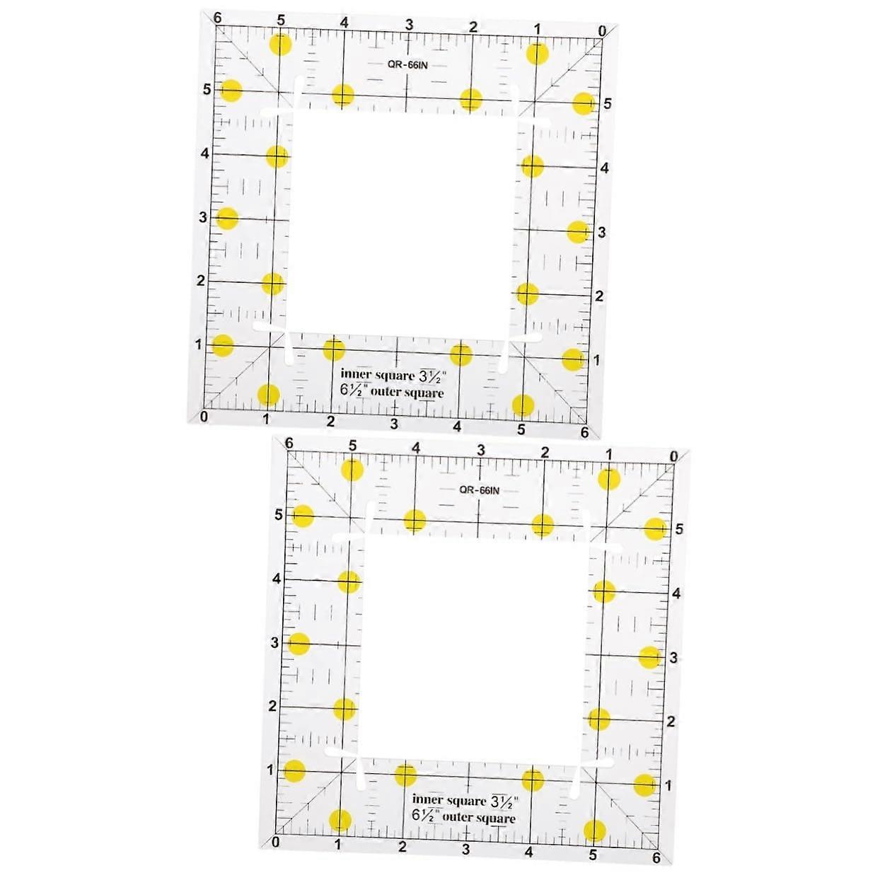 2 Pack Square Hollow Sewing Ruler with Clear Scale for Quilting Patchwork Clothing Crafts