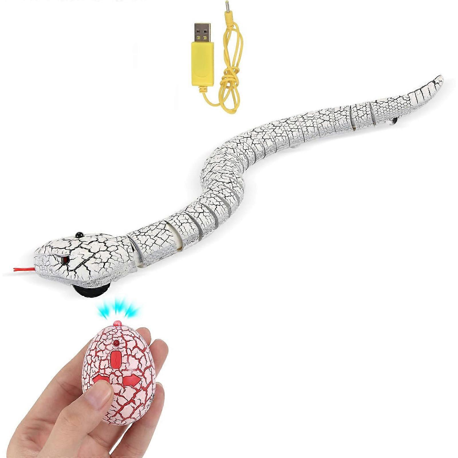 Interactive Remote Control Reptile Toy With Realistic Textures And Kid Friendly Construction Remote Control Snake Toy  White