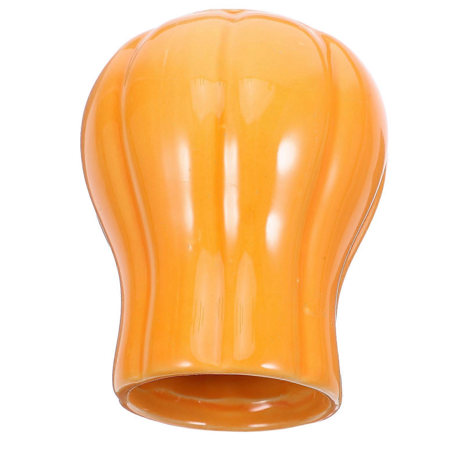 Orange Ceramic Pumpkin Utensil Holder for Rustic Kitchen
