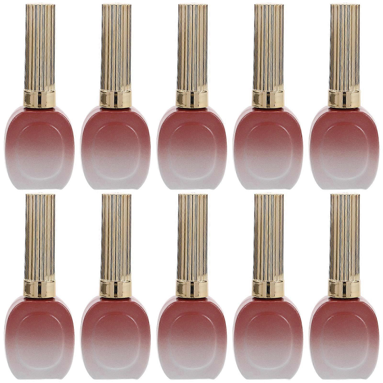 Nail Polish Bottle Glass with Brush Cap for 10Pcs Refillable Use