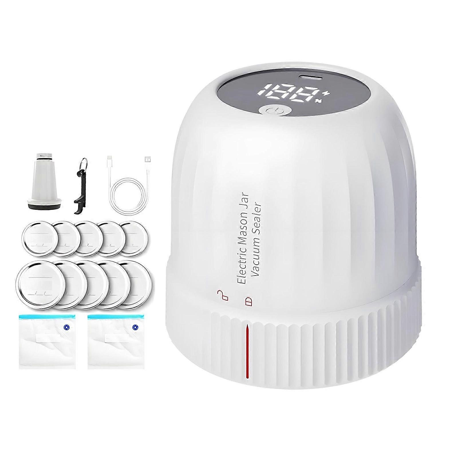 Reusable Canning Jar Vacuum Sealer Jar Sealing Tool Easy to Use Jar Vacuum Sealing Accessory ABS Texture Perfect for Jar  White