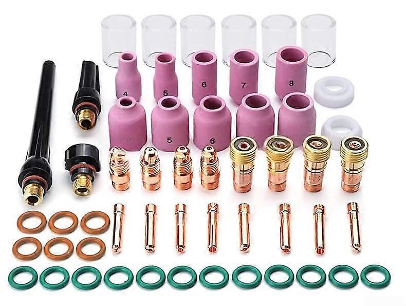 MIG TIG Welding Accessories Set 55pcs Copper Nozzle Contact Tip Diffuser Kit for Argon Torch
