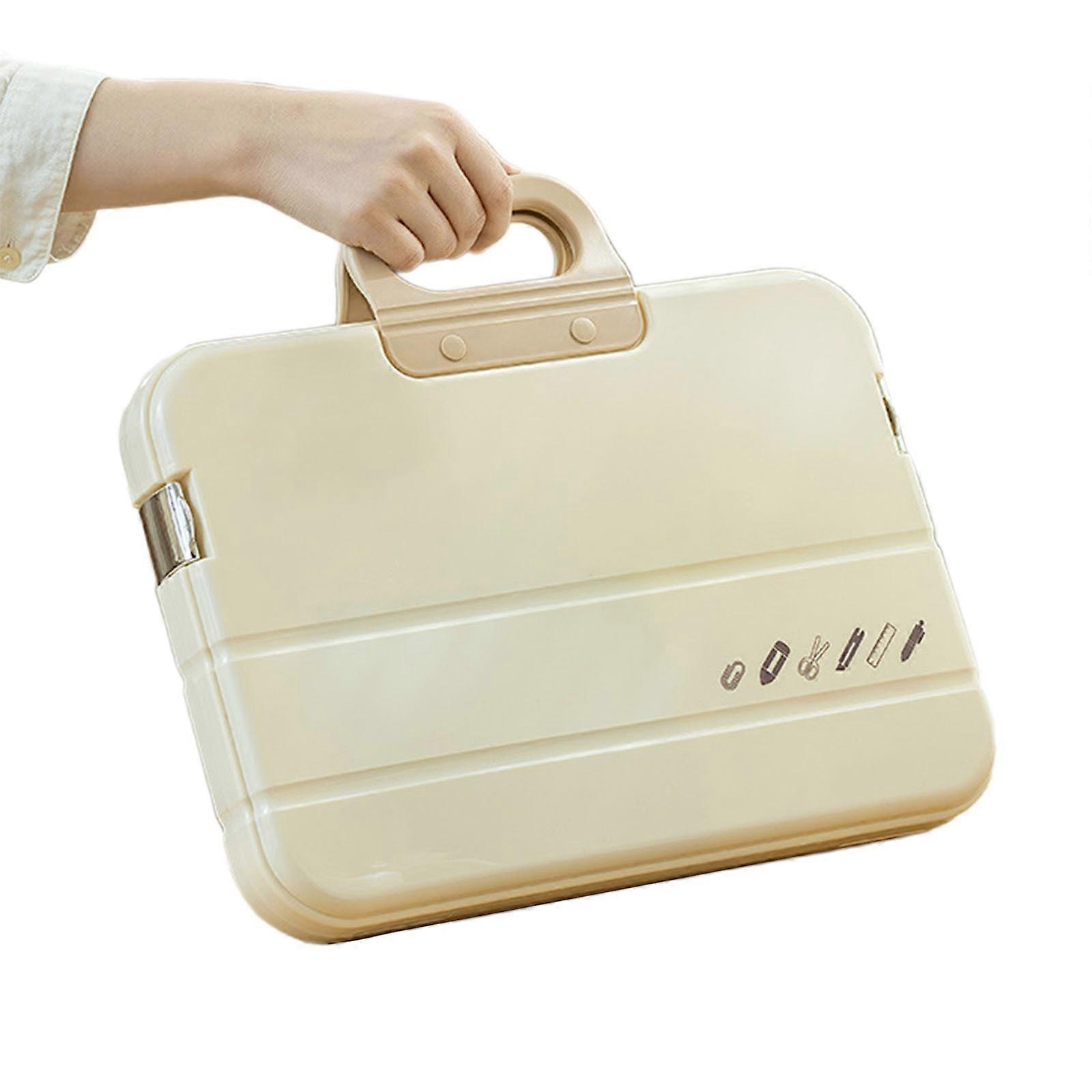 A 4 Plastic File Organiser with Handle Document Organizer Box File Storage Box Stationery Supplies for Office and Home Multicolor