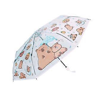 Portable Auto Windproof Travel Umbrella Cartoon Capybara  Automatic Open Close Waterproof Folding Design Multicolor