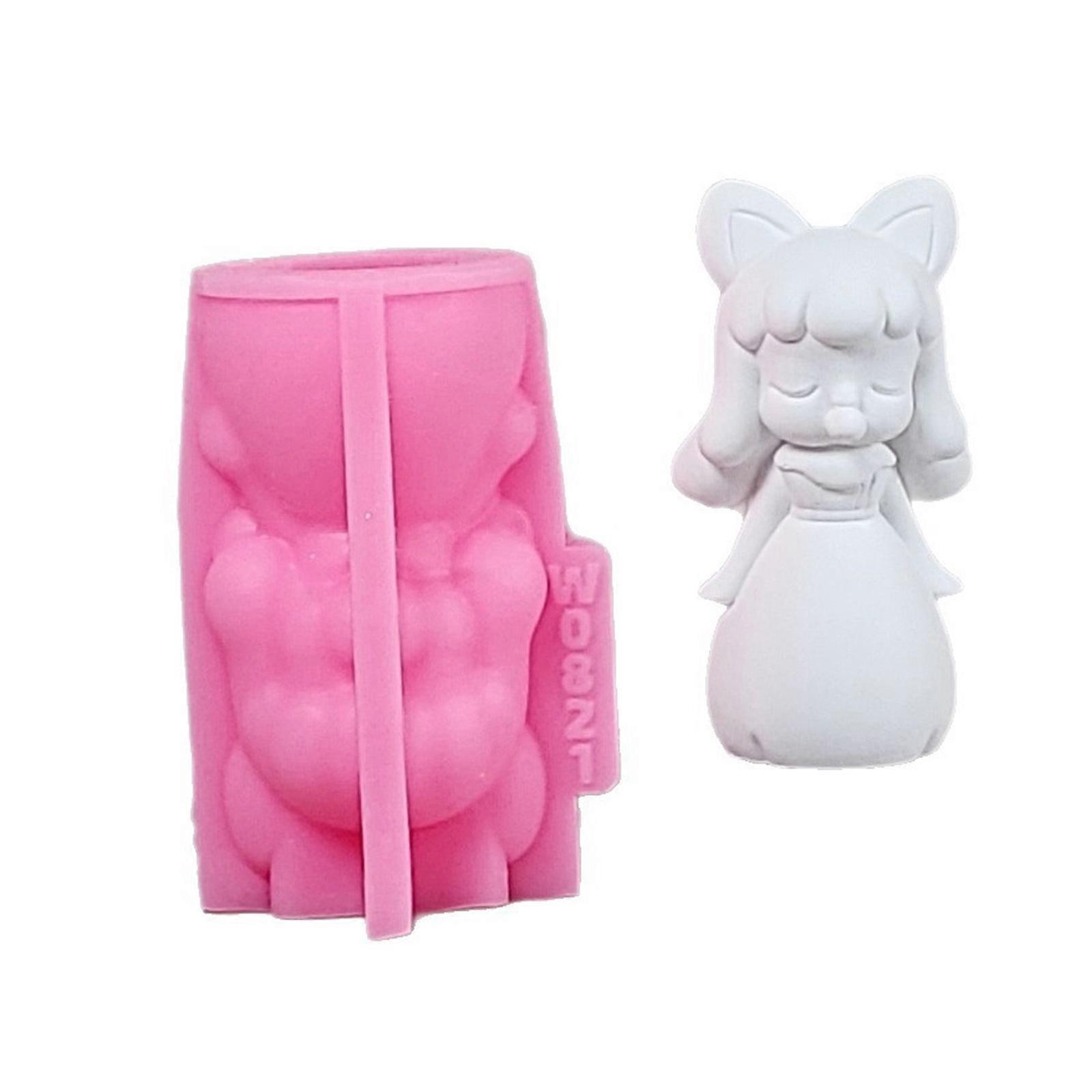 Multipurpose Silicones Cartoon Princess Statue Mold For Chocolate Soap Making Crafting And Decorative Miniatures Multicolor