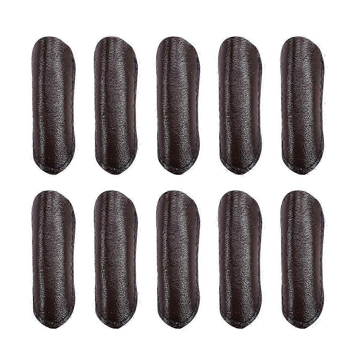 Leather Finger Protector Finger Thimble Guards Tools,Half Pack Brown szrh21