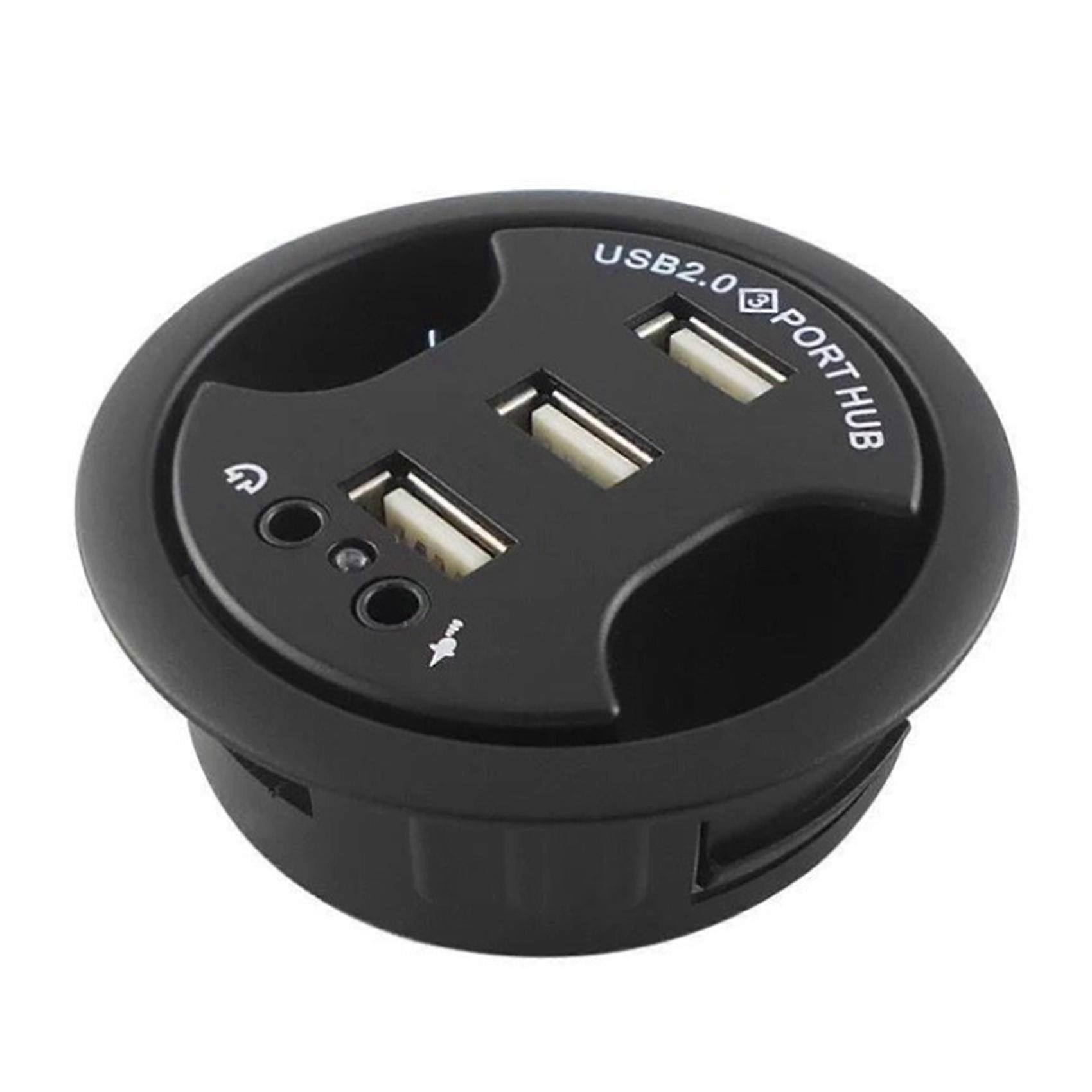 Desktop HUB USB2.0 Hub with Audio Earmark Hub 3-Port Hub Audio Device Mark