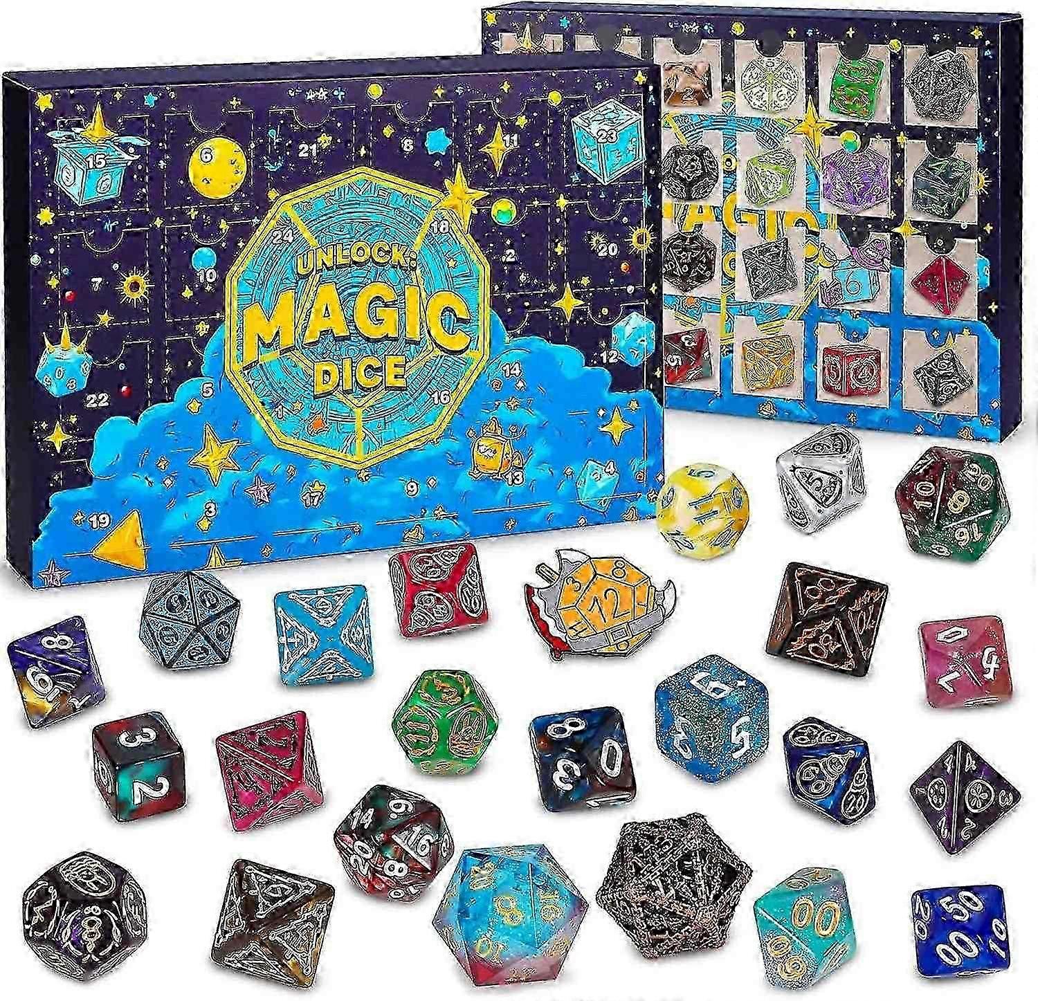 Dice Advent Calendar 2025, Polyhedral Dice, 24Days Christmas Countdown Calendar, Christmas Gifts, 24