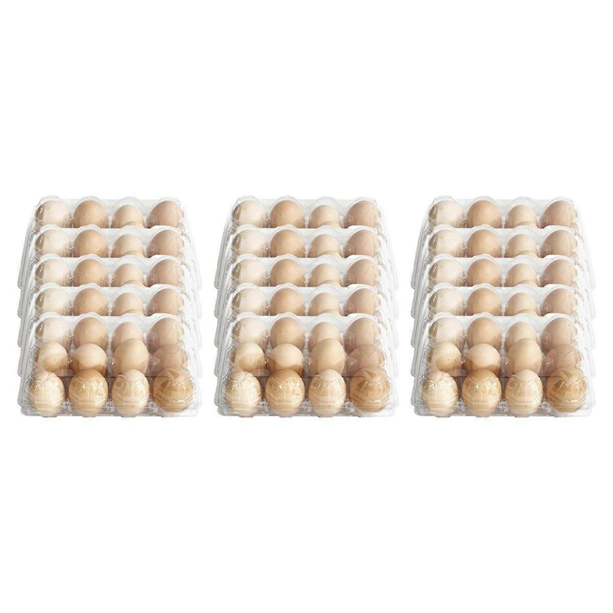 50-Pack 15-Count Plastic Egg Cartons for Chicken Eggs