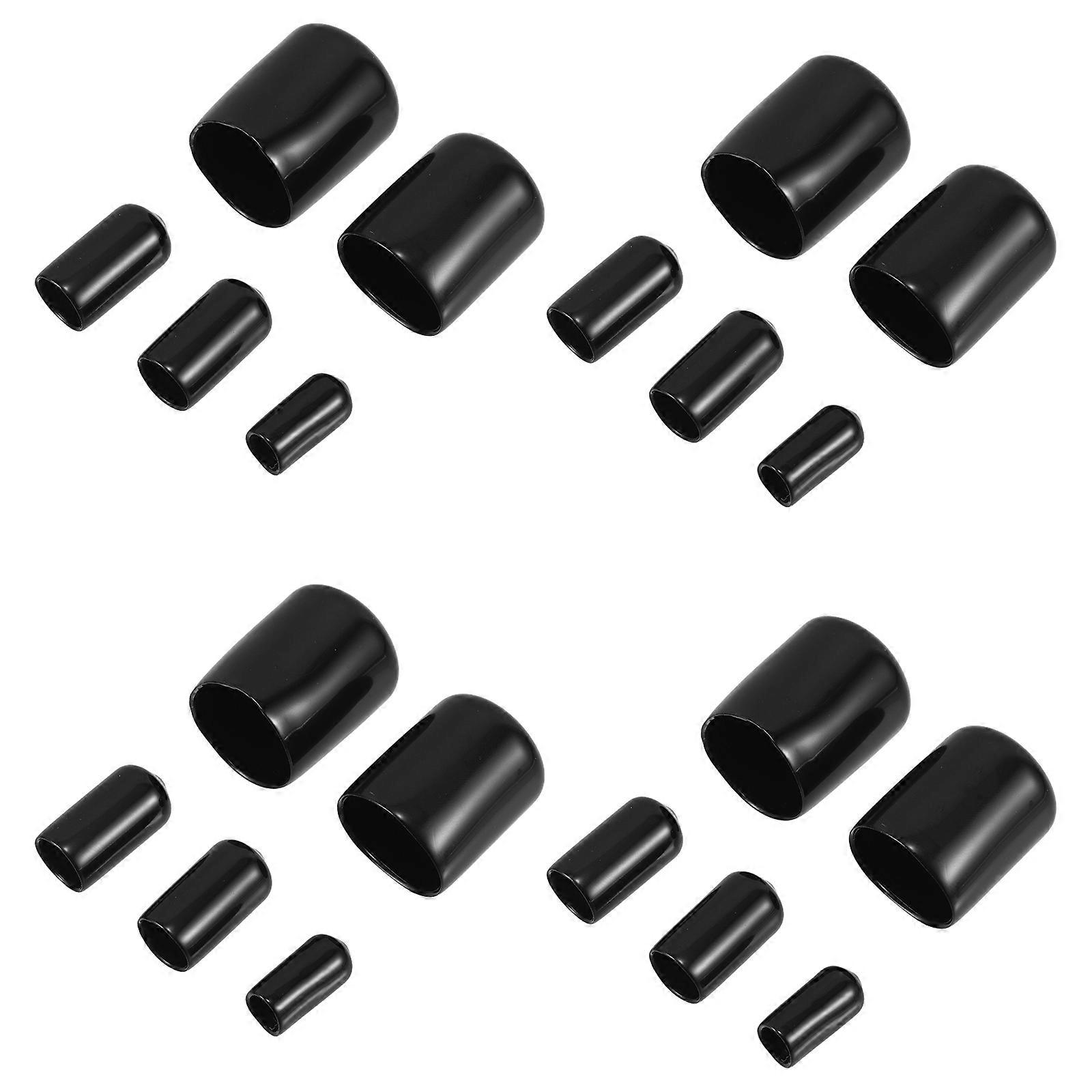 48Pcs Rubber Thread Protector Screw Caps for Screw Thread in Black