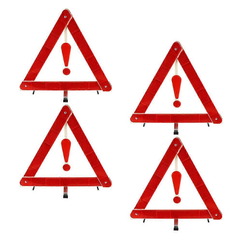 Car Warning Sign Triangle for Road Safety Kit 4Pcs Durable Plastic Tripods