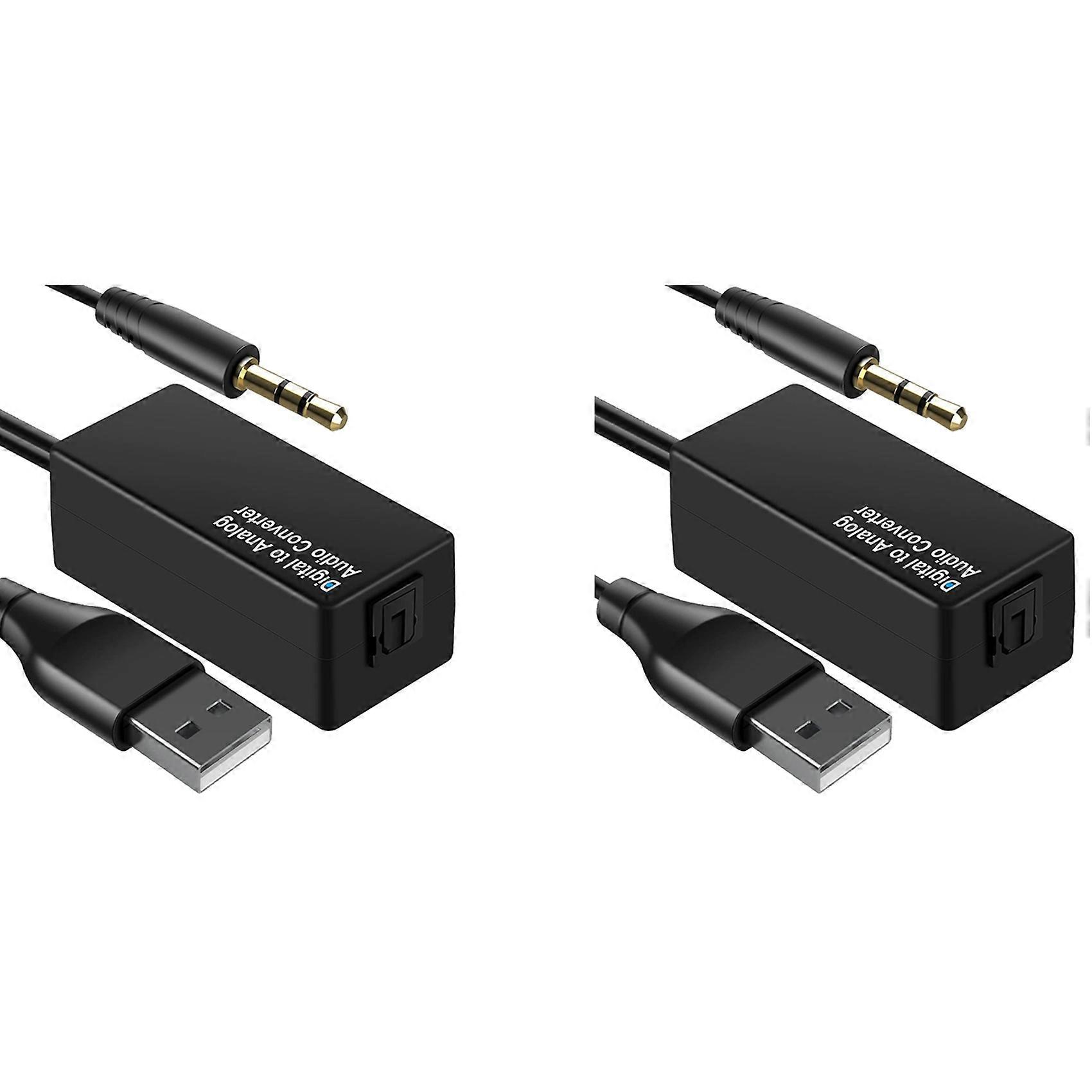 2X 192KHz Digital to Analog Audio Converter ,DAC Digital Optical Toslink to Analog 3.5mm Jack Audio Cable Adapter