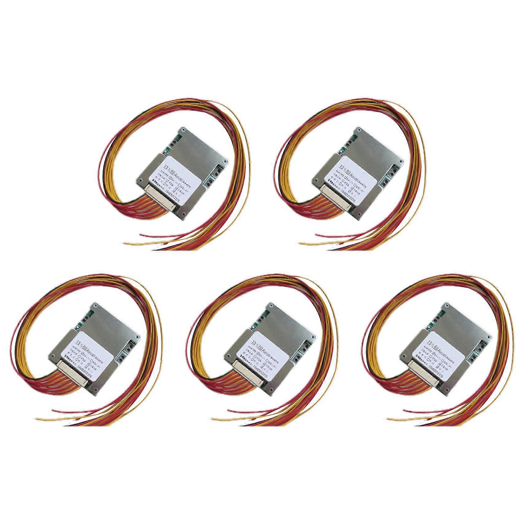 5X 13S 48V 60A Battery Protection Board Electronics Li-Ion Cell Battery BMS PCB Equalizer Board BMS Board Module