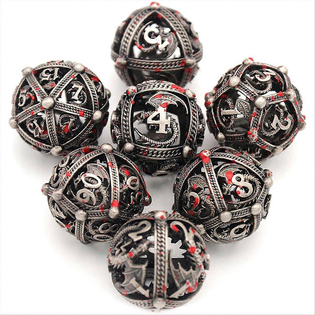 7 PCS Metal Dice Set for Dungeons and Dragon Tabletop Game, C