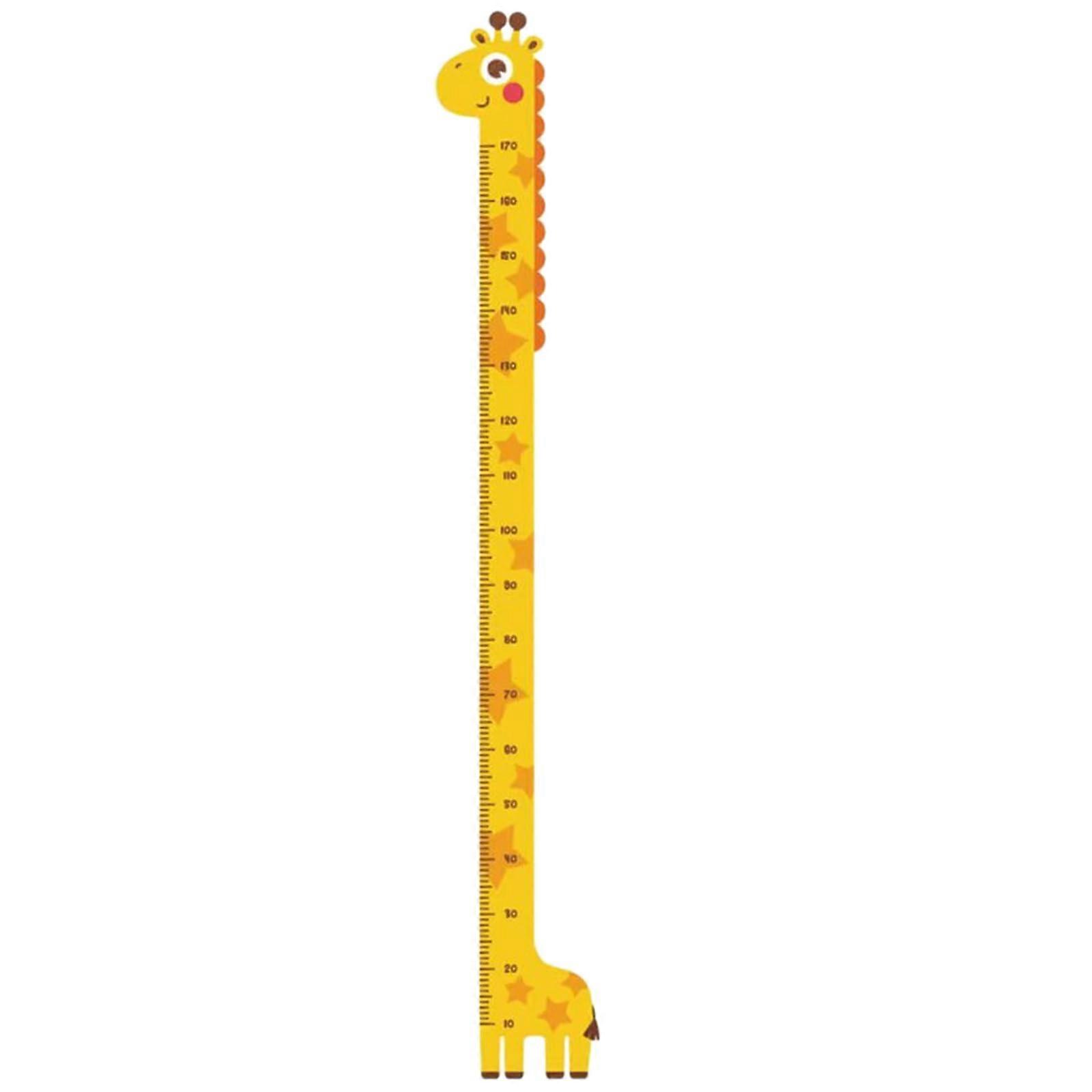 Kids Height Chart Wall Sticker with Removable PVC Dinosaur and Giraffe Growth Measurement Decal