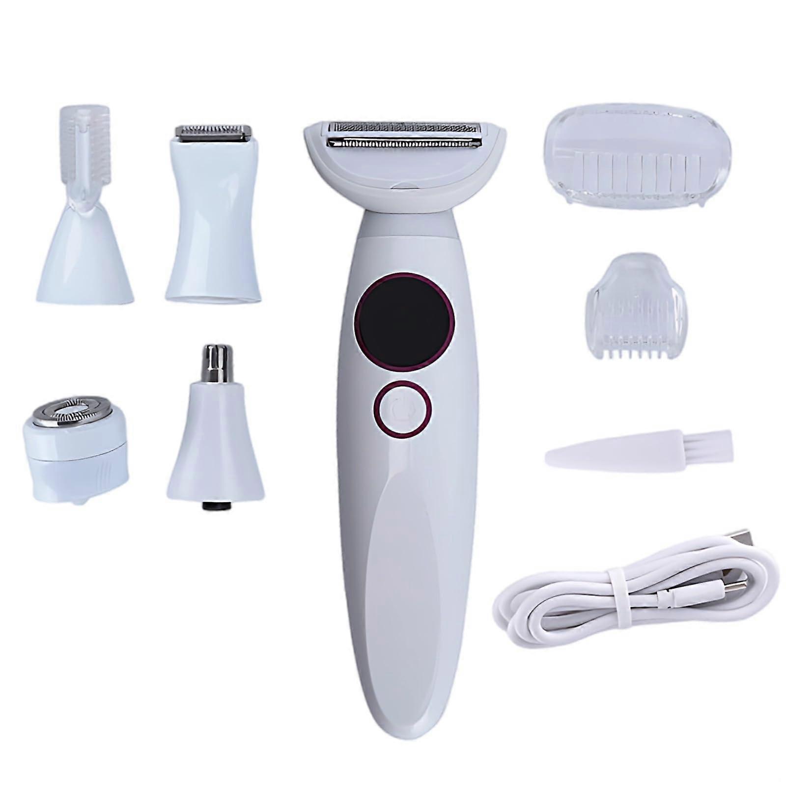 Women's Electric Razor 5in1 Waterproof Grooming Kit with LED Display and Dock Charging