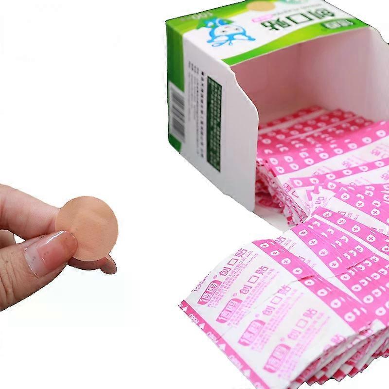100Pcs Round First Aid Waterproof Healing Wounds Adhesive Bandage Band Aid Wound Plaster Sterile Hemostasis Stickers
