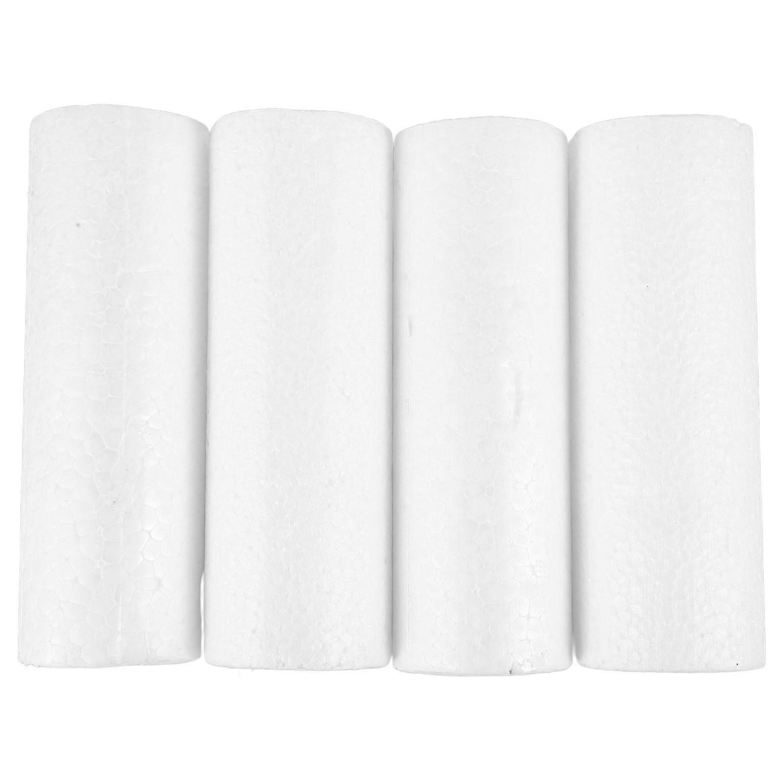Durable White Foam Cylinders for DIY Crafts 8Pcs Polystyrene Modeling Rods