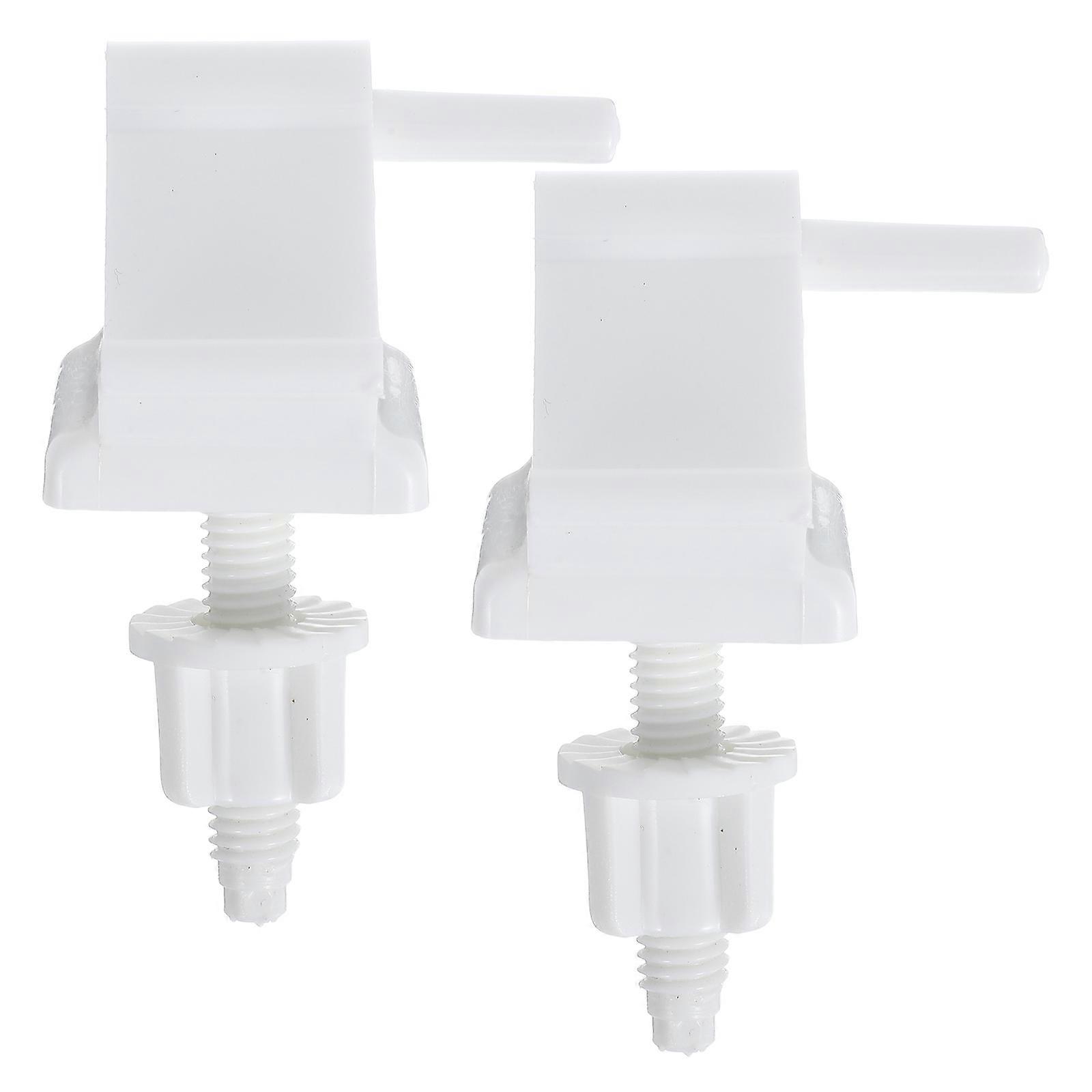 2Pcs White Plastic Toilet Seat Hinge Screws Bolts Replacement Kit