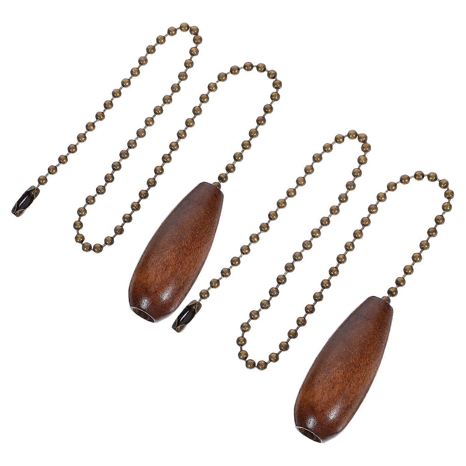Wooden Ceiling Fan Pull Chain Extension 2Pcs for Light Pull and Fan Control