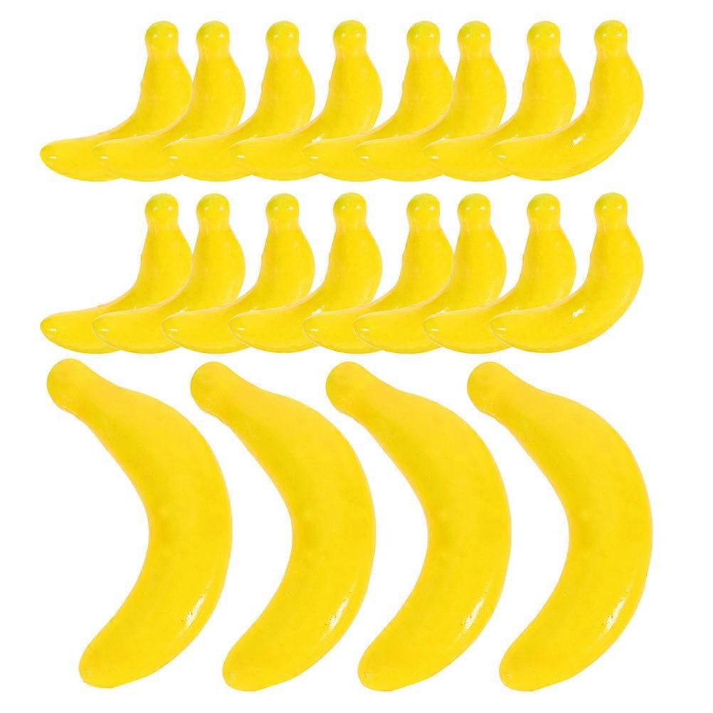 Simulation Banana Ornament For Table Decor In Lifelike Yellow With Teaching Tools Function 40Pcs