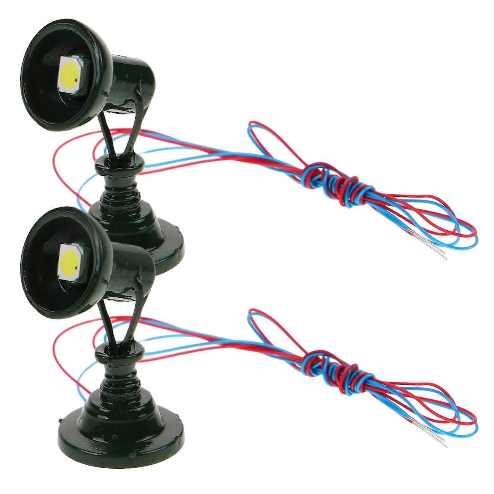 MLINS 2pcs Miniature Spotlight Model for Railroad Building Sand Table Light Model Mini Signal Light